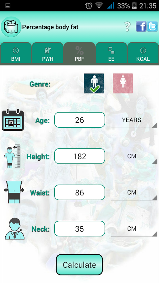 how to calculate body fat percentage at home metric