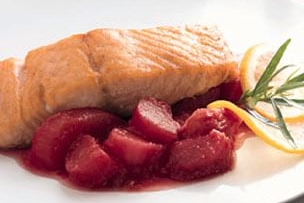 Roasted Salmon and Rhubarb