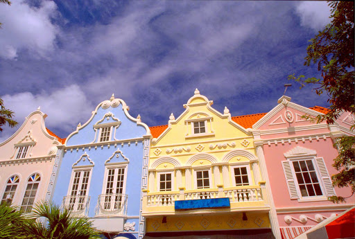 Oranjestad-houses-Aruba - Houses in Oranjestad, Aruba's capital and the island's major city. 