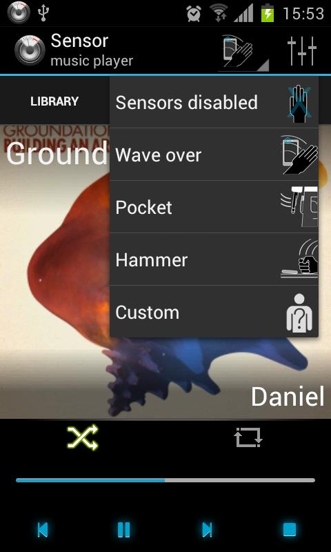 Sensor music player - screenshot