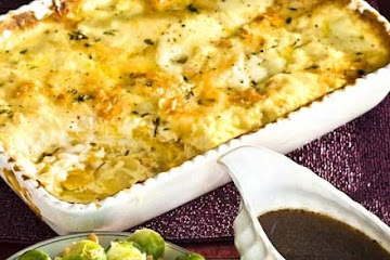 Creamy parsnip & squash bake