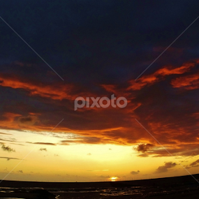SUNSET ON OUR BEACH by GEOFF PLANT - Landscapes Sunsets & Sunrises