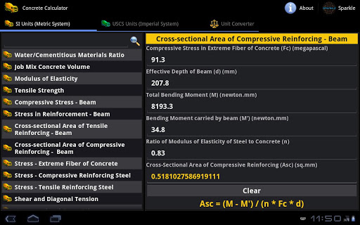 Concrete Calculator Tablet