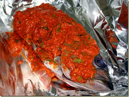Ikan Pepes - fresh whole snapper with Indonesian Spice Paste