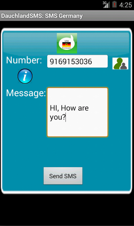 Android application DutchlandSMS: SMS to Germany screenshort