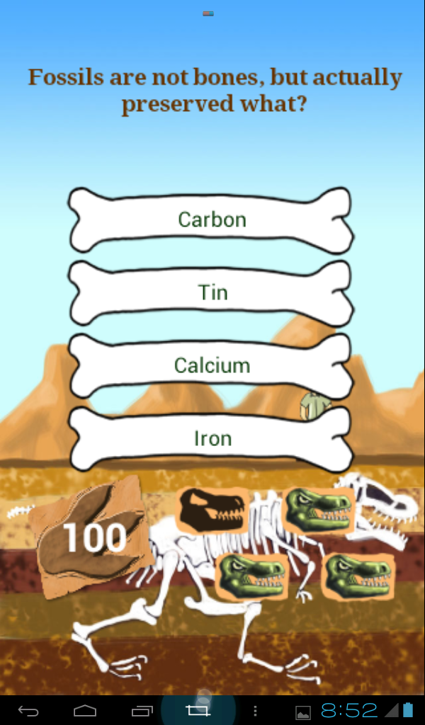 Dinosaur Quiz Screen 2