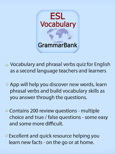 ESL Vocab Quiz - GrammarBank