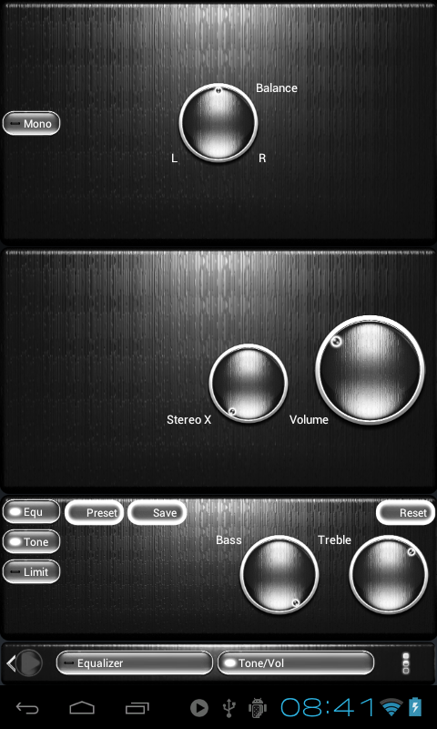 Poweramp skin STEEL OF I WHITE Screen 3
