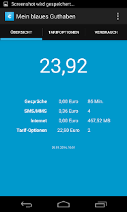 Android application Mein blaues Guthaben screenshot