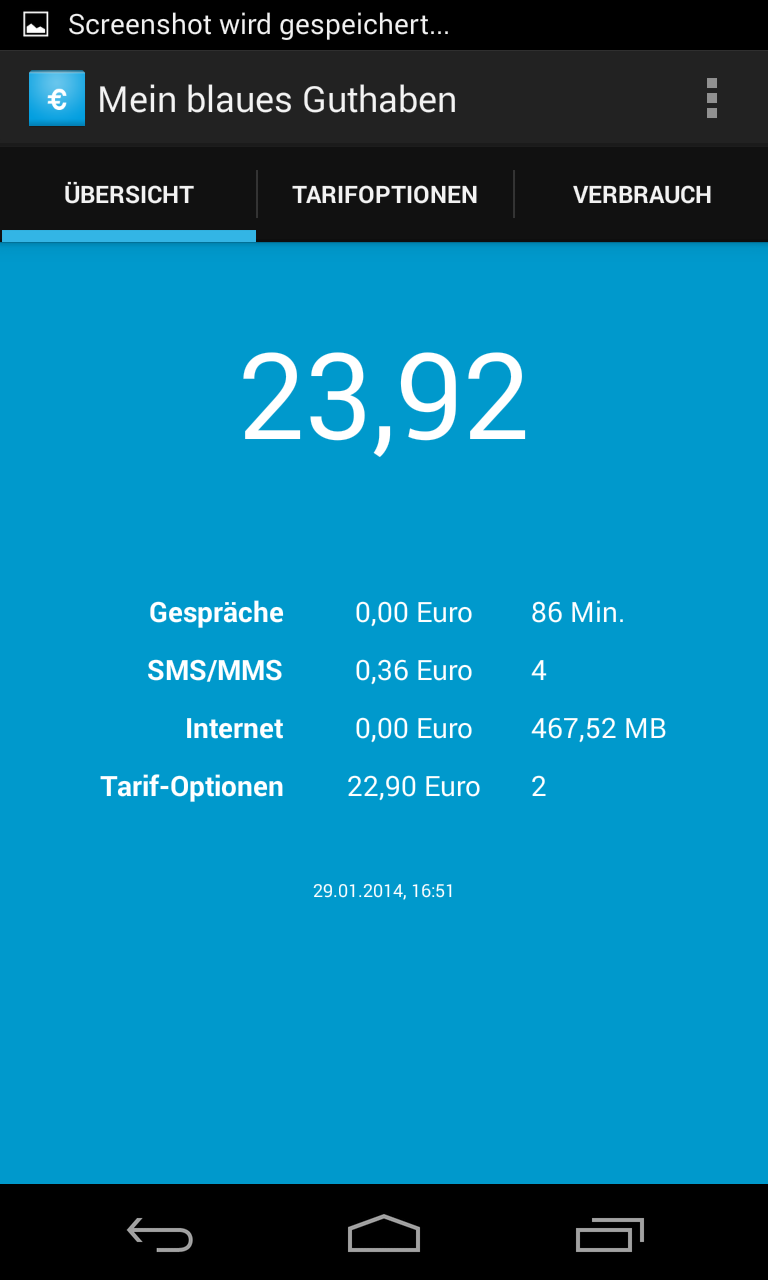 Mein blaues Guthaben Screen 1