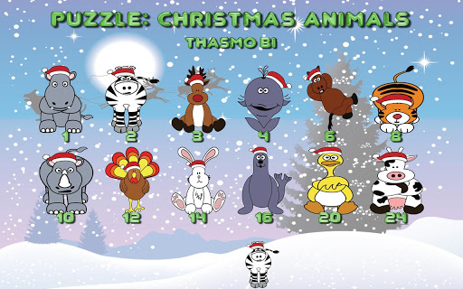 Puzzle: Christmas animals HD