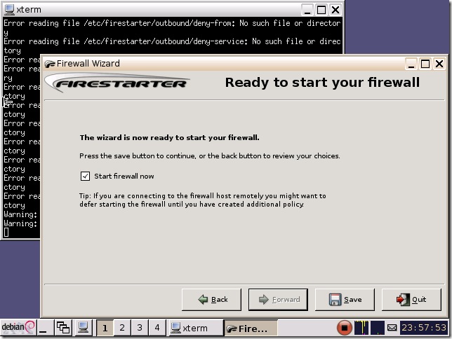 沒特殊需求就直接按下一步吧，按到save直到啟動firestarter