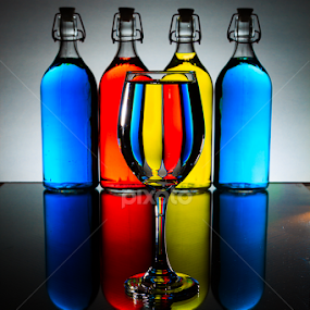 Rainbow Cocktail 2 by MIGUEL CORREA - Artistic Objects Glass
