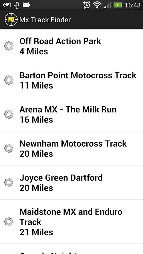 Android application Mx Track Finder screenshort