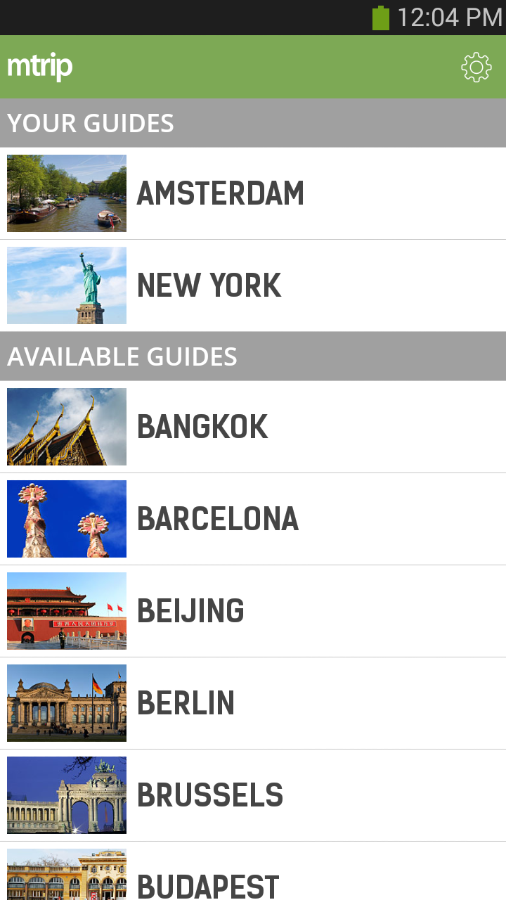 mTrip Travel Guides Screen 1