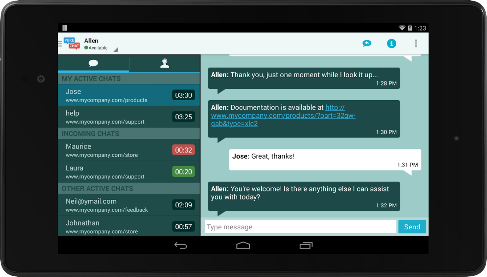 Pure Chat Free Live  Chat screenshot