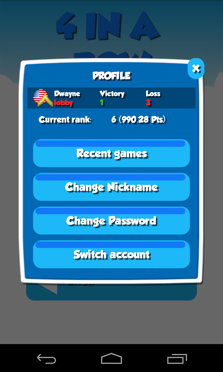 4 in a Row Screen 3