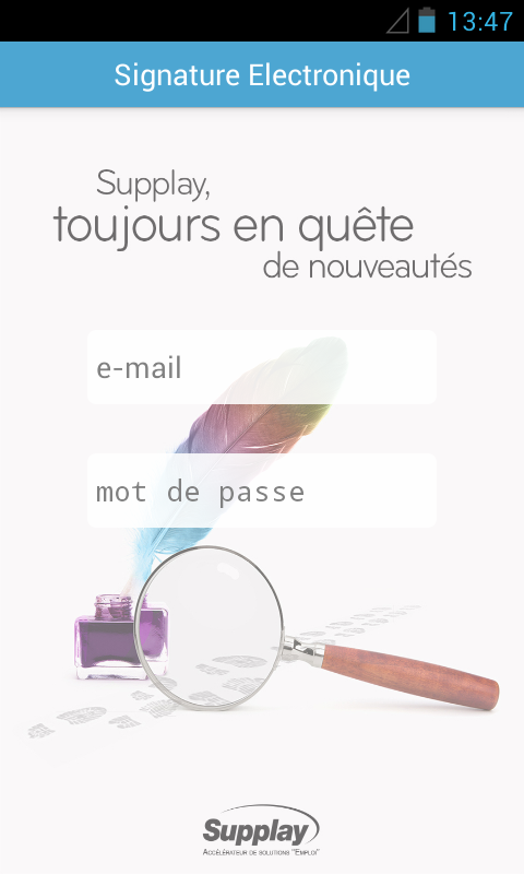 Android application Signature Electronique SUPPLAY screenshort