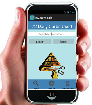Android application Carb Tracker Database Counter screenshort