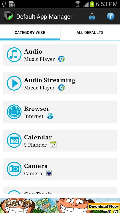 Android application Default App Manager Lite screenshort