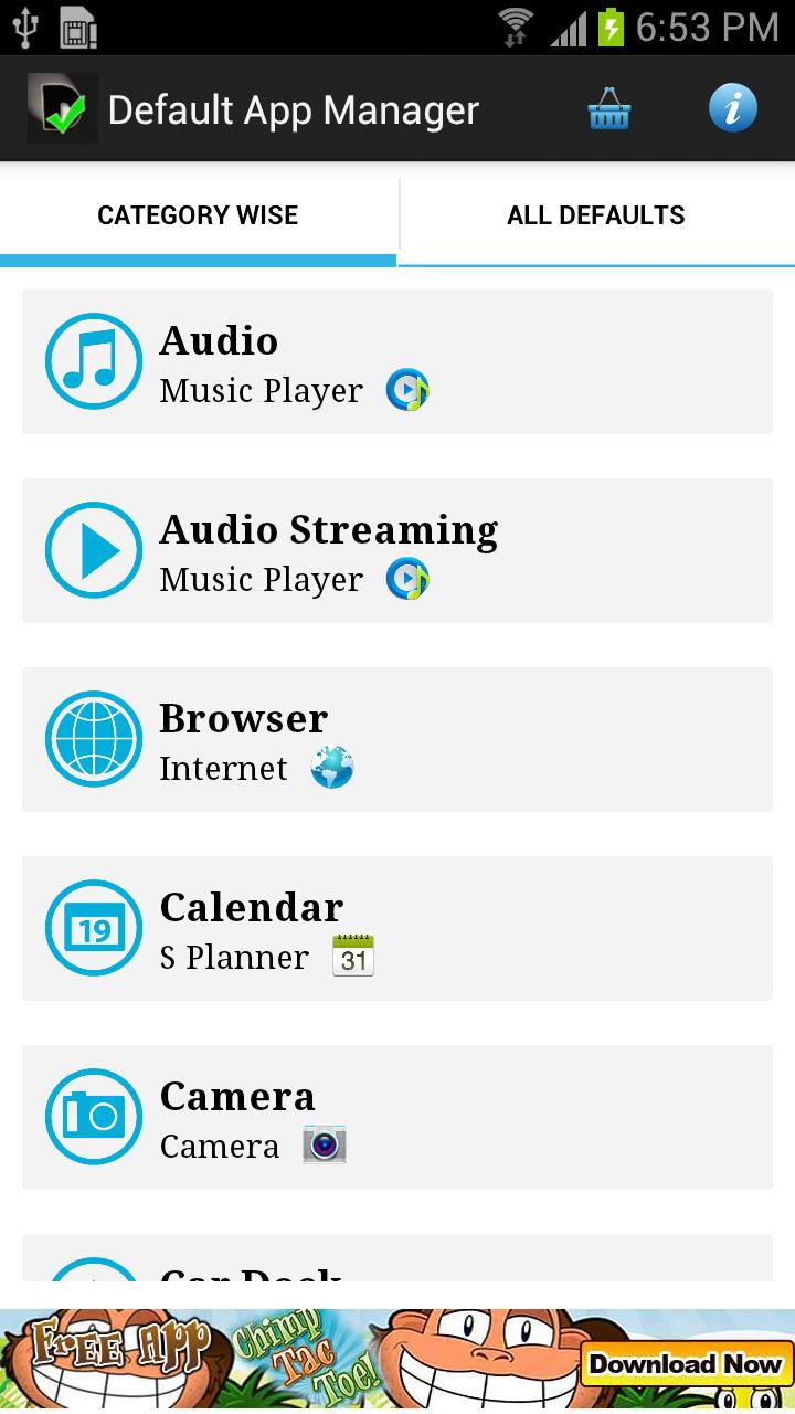Default App Manager Lite Screen 1