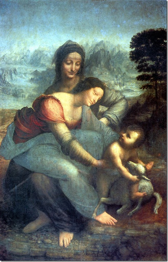 Leonardo di ser Piero DA VINCI - La Vierge à l'Enfant avec sainte Anne