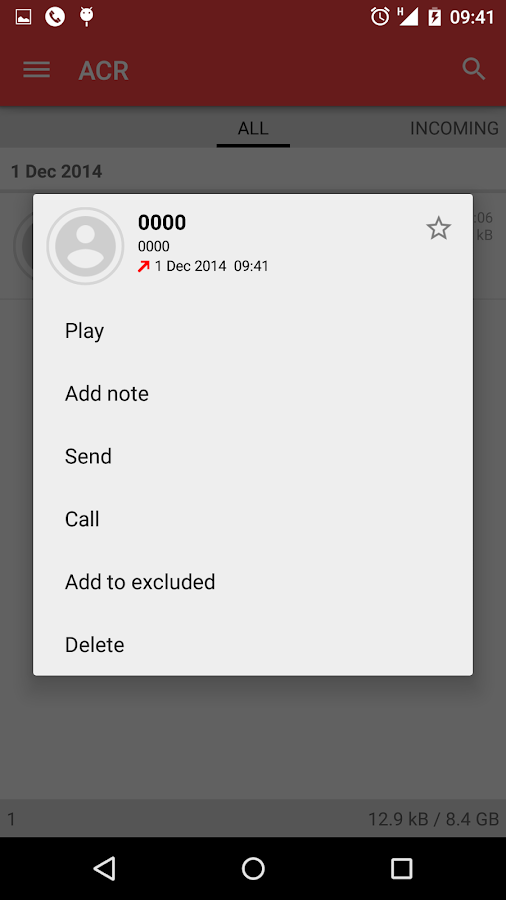 Gravação de chamadas - ACR - screenshot