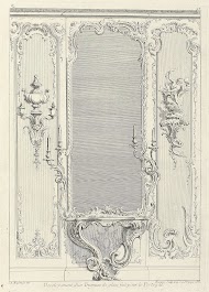 Ontwerp van een pennantspiegel met girandoles