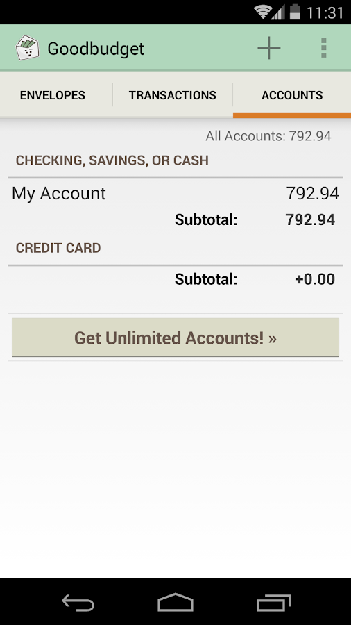Goodbudget budget finance screenshot
