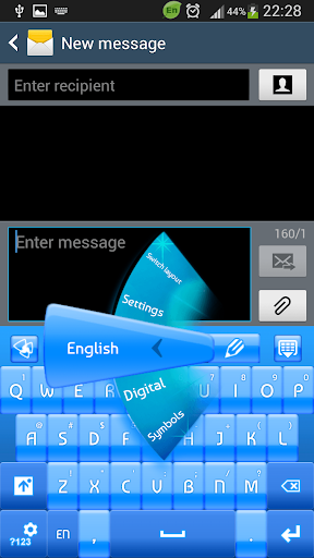 GO Keyboard Blue Neon