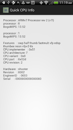 Quick CPU Info