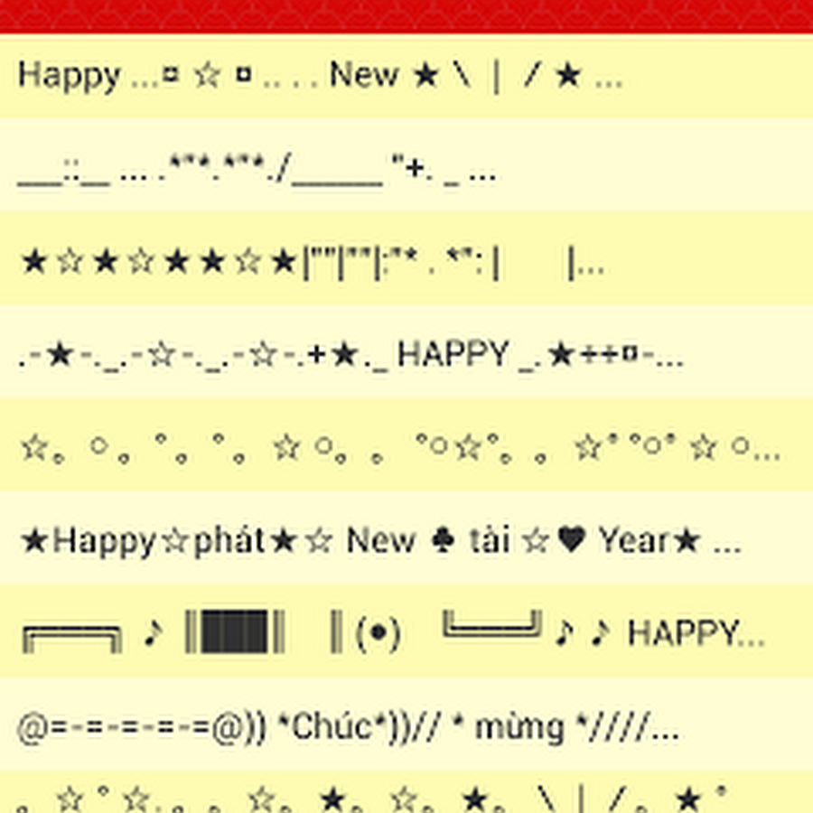 SMS ký tự, tin nhắn xếp hình đẹp chúc Tết 2018