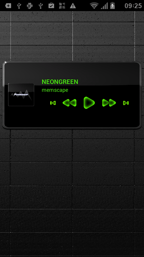 Poweramp Widget NEON GREEN Screen 3
