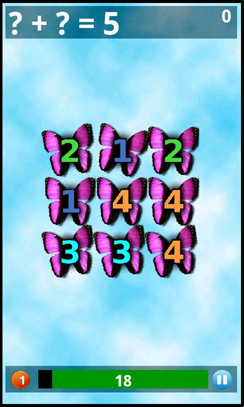 Android application Butterfly Math screenshort