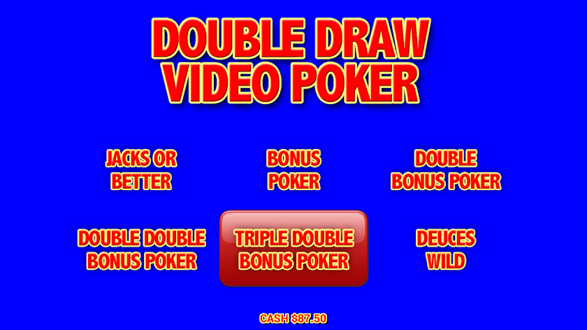 Double Draw Video Poker Screen 2