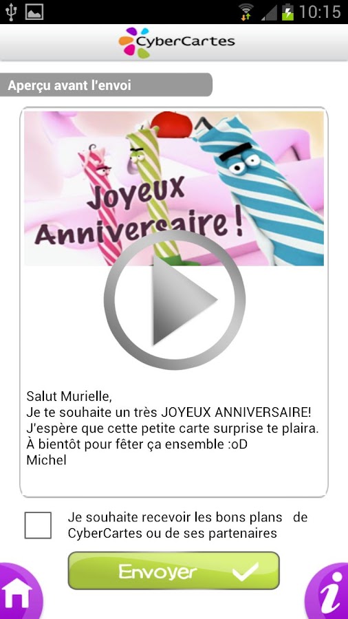 Cyber Cartes Bonne Fete Gratuites