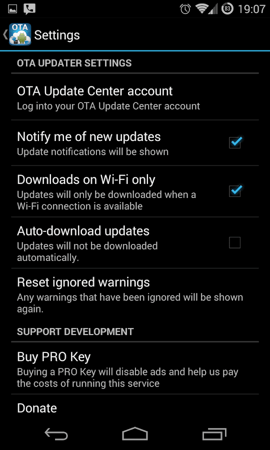Ota Update Center Screenshot