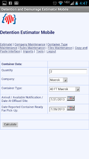 Detention Demurrage Estimator