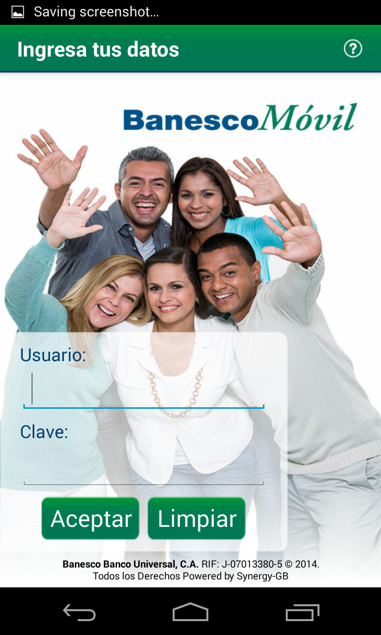 BanescoMóvil Screen 2