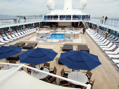 A look at the pool deck aboard Oceania Regatta.
