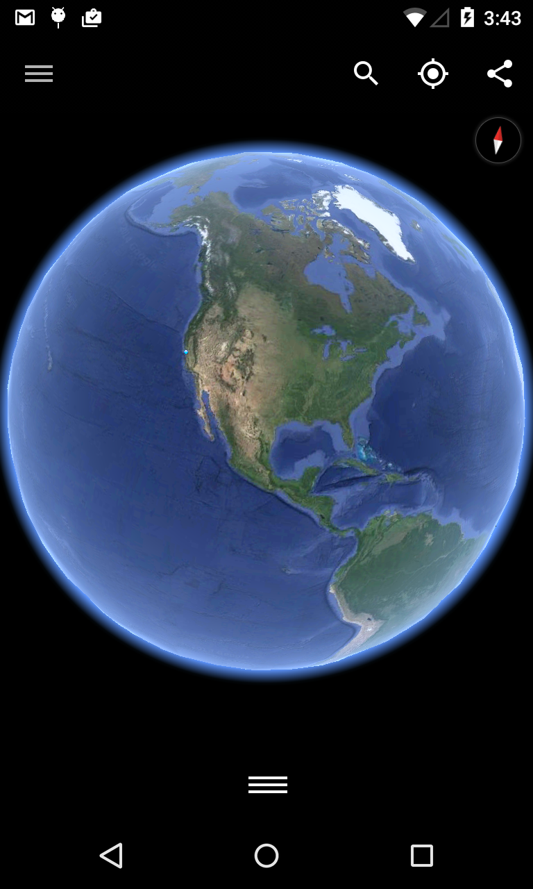 Android application Google Earth screenshort