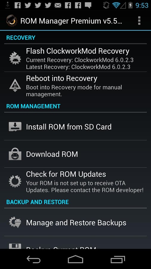 ROM Manager - screenshot