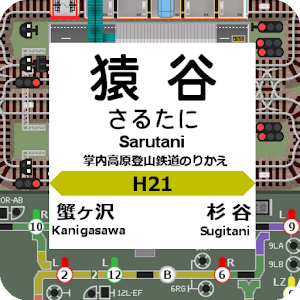 掌内鉄道　猿谷駅 logo