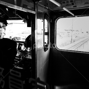 On The Train by Kurt K Gledhill - City,  Street & Park Street Scenes