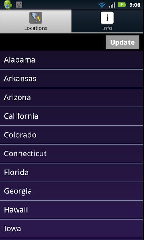 Android application NOAA Weather Radio screenshort