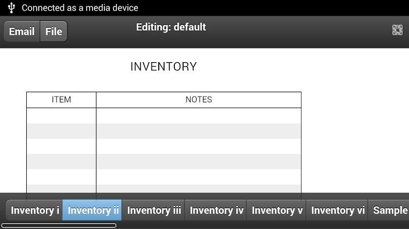 Inventory List Screen 2
