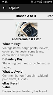 Top 102 Clothing Brands- eBay Screen 2