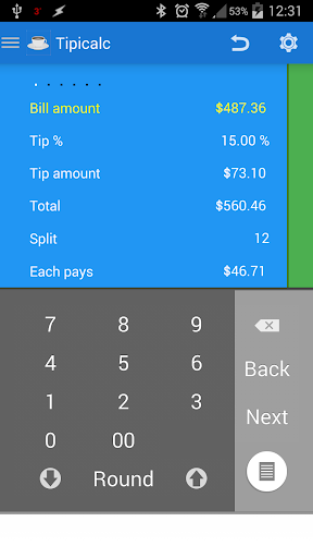 Tipicalc Tip Split Calculator