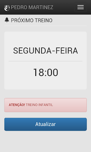 Próximo Treino Pedro Martinez