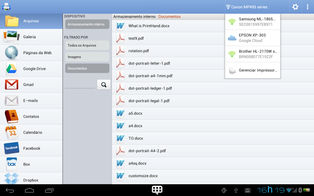 Impressora Móvel PrintHand - screenshot